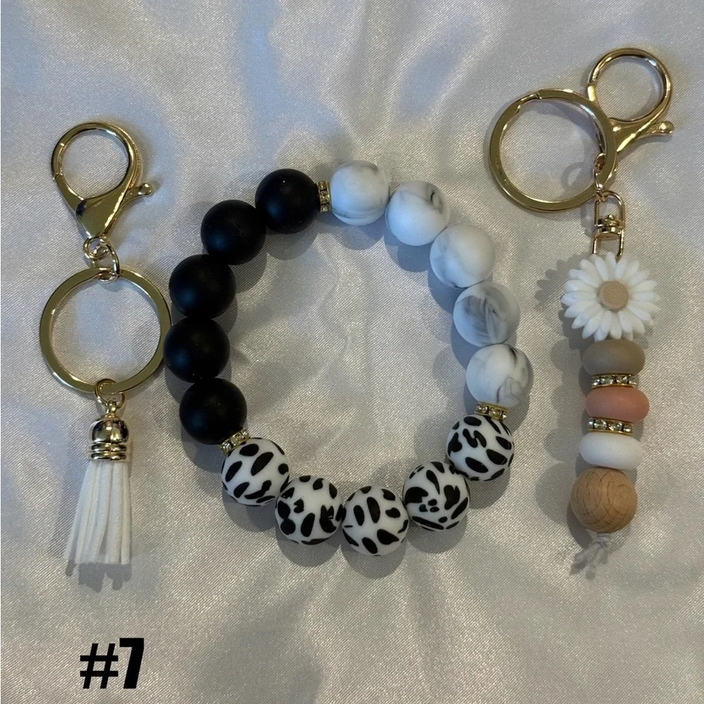 Beaded Tassel Keychain Bracelet & Bag Charm Set  (Pick 1 Set)